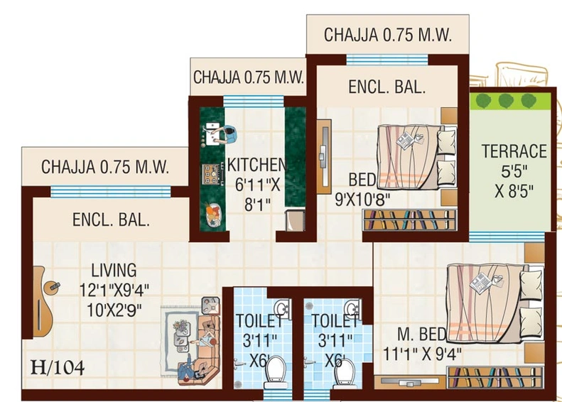 2 BHK Flat in Raj Tulsi V City in Badlapur East, Thane - Image 815759