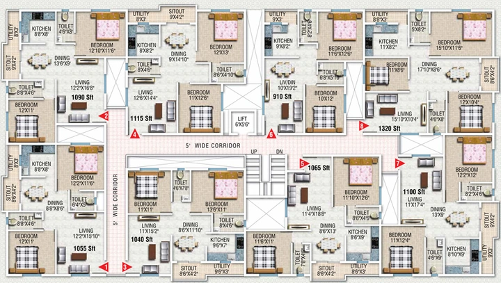 Floor Plan of SVP Sunshine in Whitefield, Bangalore - Image 134746