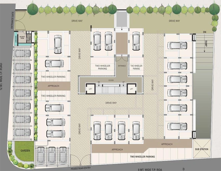 Master Plan of Vraj Oriana in Prahlad Nagar, Ahmedabad - Image 92498