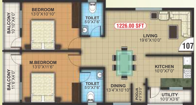 2 BHK Flat in Sai Balaji Enclave in KR Puram, Bangalore - Image 805375