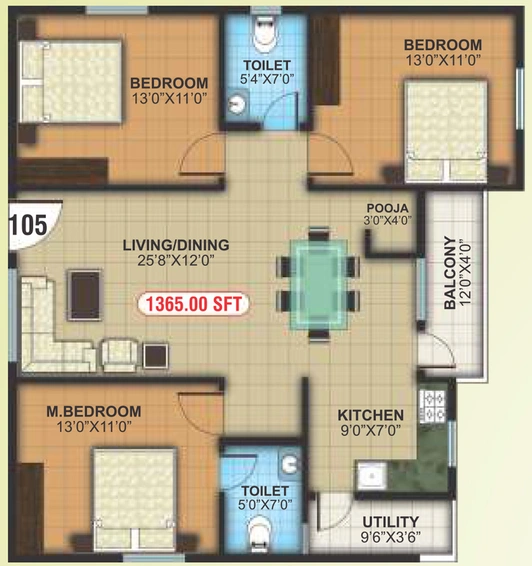 3 BHK Flat in Sai Balaji Enclave in KR Puram, Bangalore - Image 805378