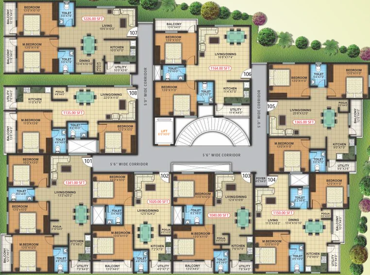 Floor Plan of Sai Balaji Enclave in KR Puram, Bangalore - Image 134811