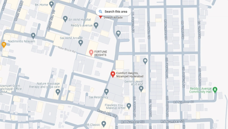 Location of KSR Fortune Heights in Nizampet, Hyderabad - Image 134780