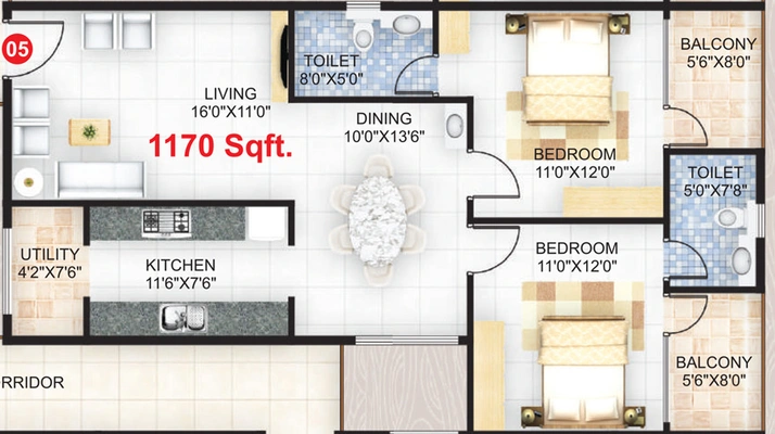 2 BHK Flat in Sowmya Sankalp in Krishnarajapuram, Bangalore - Image 805389