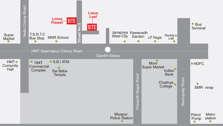 Location of Emmar Lotus Flower in Miyapur, Hyderabad - Image 134904