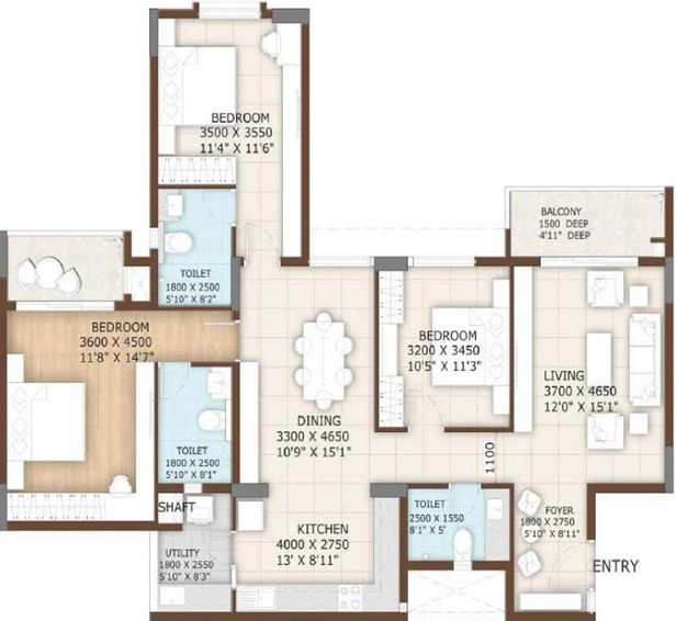 3 BHK Flat in Vajram Tiara in Yelahanka, Bangalore - Image 805396
