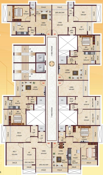 Floor Plan of Villa Oceano in Dronagiri, Navi Mumbai - Image 134965