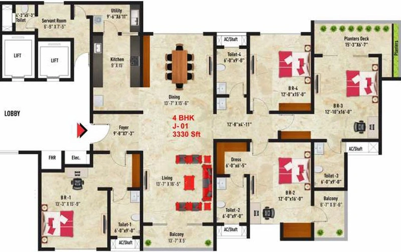 4 BHK Flat in SNN Raj Spiritua in JP Nagar, Bangalore - Image 805447