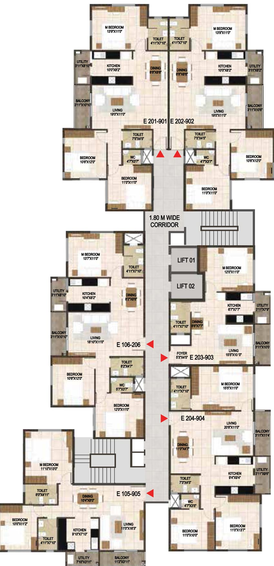 Floor Plan of Concorde Spring Meadows in Jalahalli, Bangalore - Image 135095
