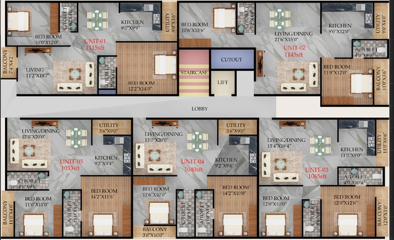 Floor Plan of SSB Sunrise in Krishnarajapuram, Bangalore - Image 135109
