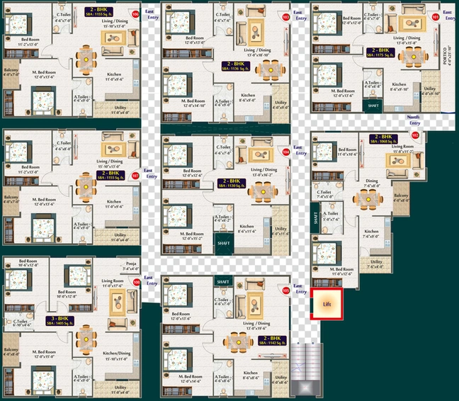 Floor Plan of Prathika Sidhartha Enclave in Krishnarajapuram, Bangalore - Image 135117