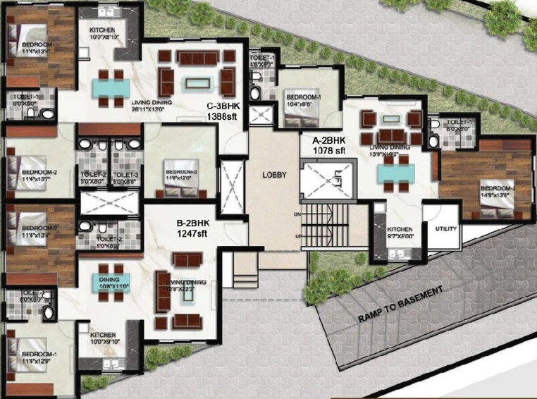 Floor Plan of LGCL High Street in Domlur, Bangalore - Image 135169