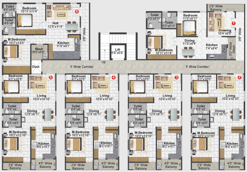 Floor Plan of SVS Tiara in Krishnarajapuram, Bangalore - Image 135222