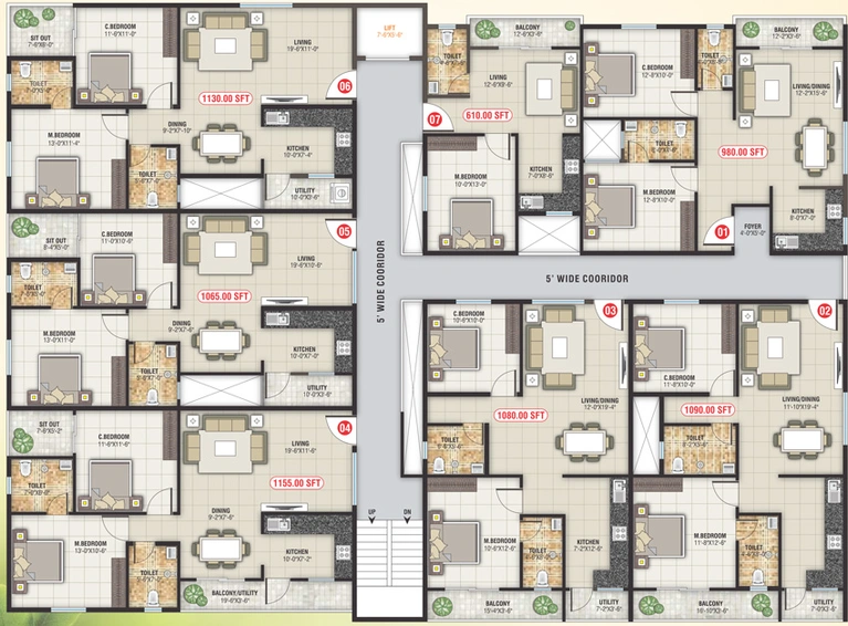 Floor Plan of SV Sri Sai Brindavan in Krishnarajapuram, Bangalore - Image 135259