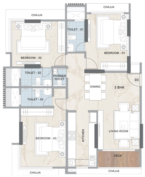 3 BHK Flat in Agami Eternity in Bandra East, Mumbai - Image 663350
