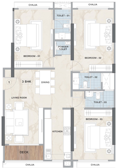 3 BHK Flat in Agami Eternity in Bandra East, Mumbai - Image 663351