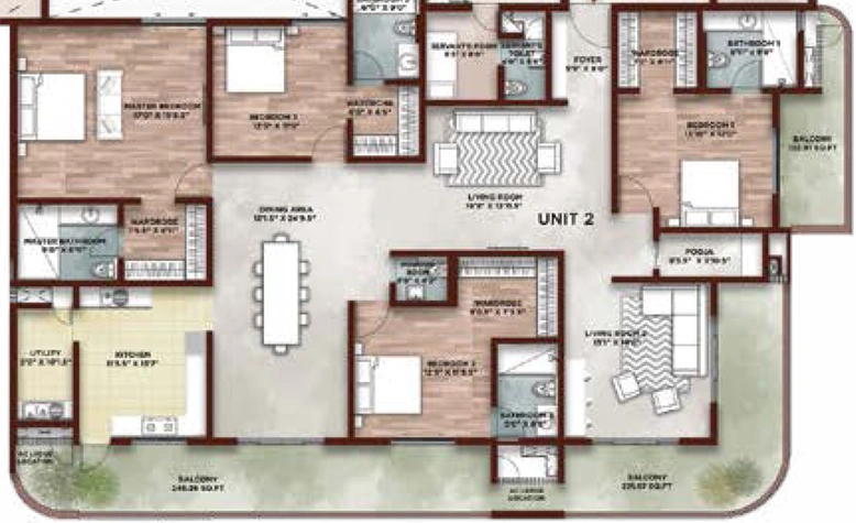 4 BHK Flat in Meenakshi Elysia in Abids, Hyderabad - Image 805538
