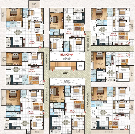 Floor Plan of V6 Enclave in Subramanyapura, Bangalore - Image 135450