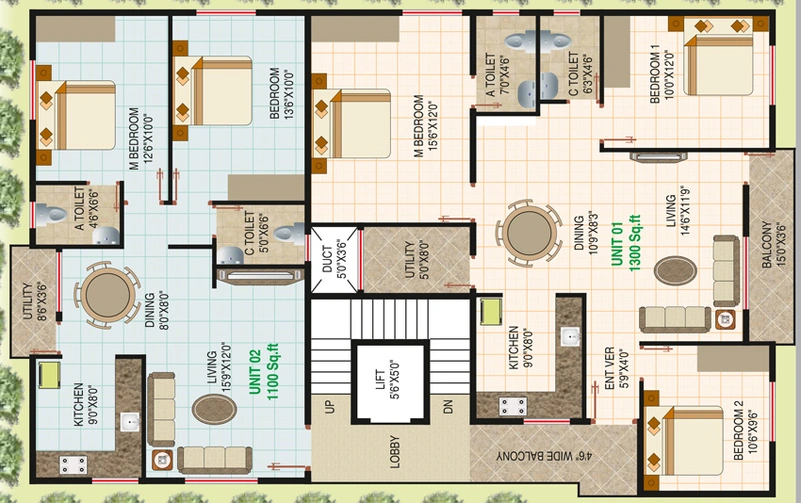 Floor Plan of Venkata Rain Forest in Kanakapura, Bangalore - Image 135493