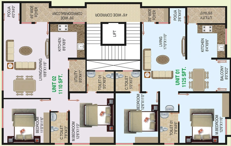Floor Plan of Eeshan Tulip in Subramanyapura, Bangalore - Image 135514