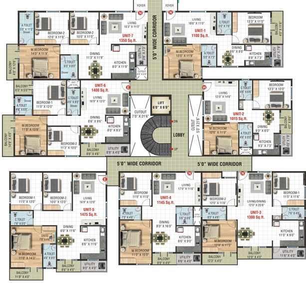 Floor Plan of Raj Forest View in Kanakapura, Bangalore - Image 135588