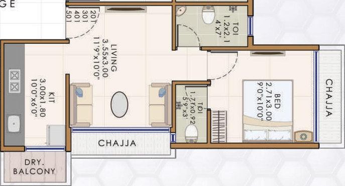 1 BHK Flat in Venkatesha Apex Paradise in Pushpak Nagar, Navi Mumbai - Image 805655