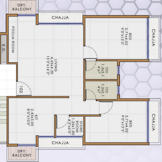 2 BHK Flat in Venkatesha Apex Paradise in Pushpak Nagar, Navi Mumbai - Image 805656