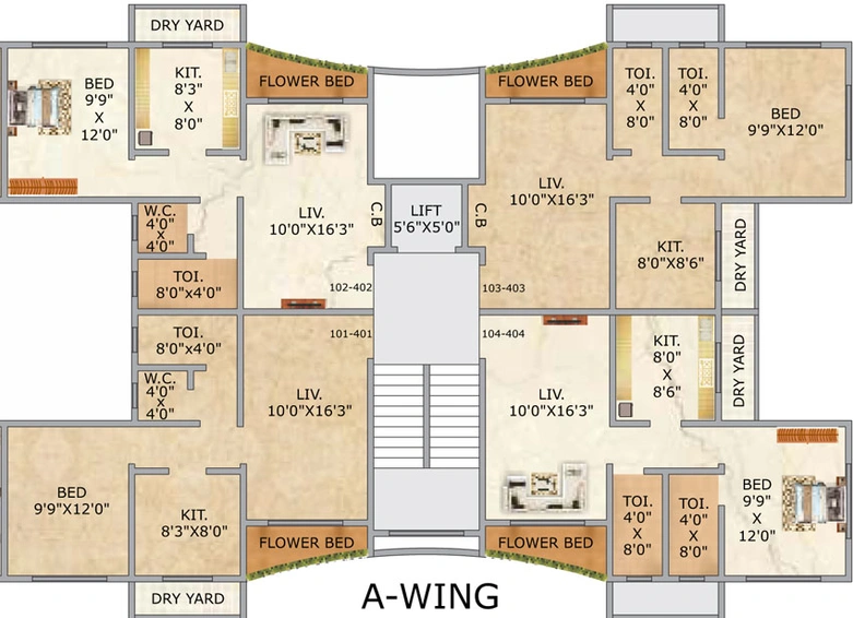 Floor Plan of Thim Sai Baba Residency in Naigaon West, Palghar - Image 16938