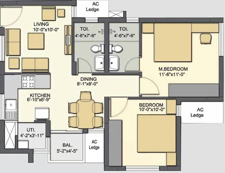 2 BHK Flat in Akshaya January in Thaiyur, Chennai - Image 805698