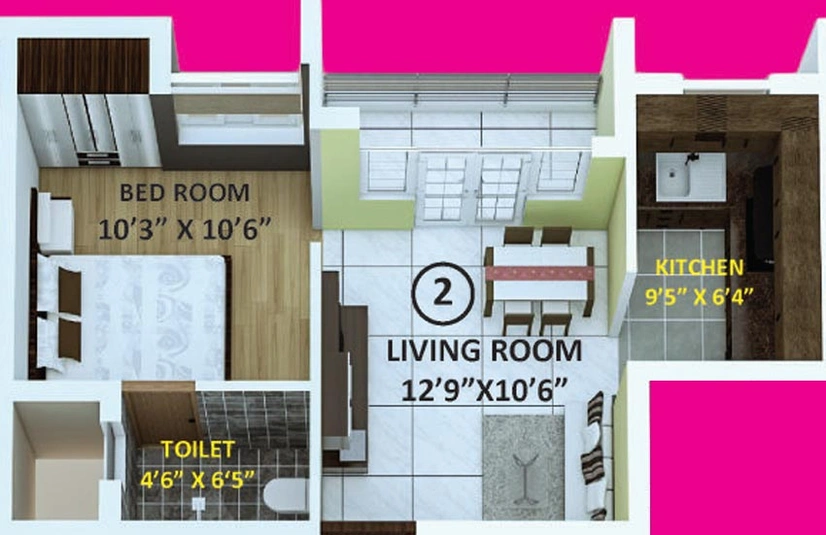 1 BHK Flat in Indira Primrose in Velachery, Chennai - Image 805701