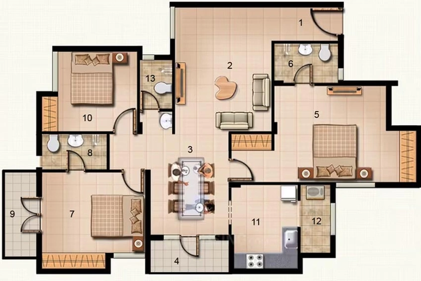 3 BHK Flat in Jains Pebble Brook in Thoraipakkam, Chennai - Image 805713