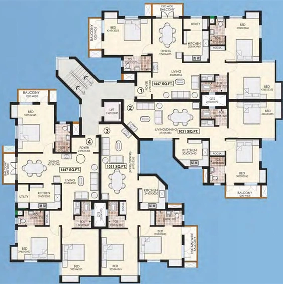 Floor Plan of Navins Jayaram Gardens in Manapakkam, Chennai - Image 135929