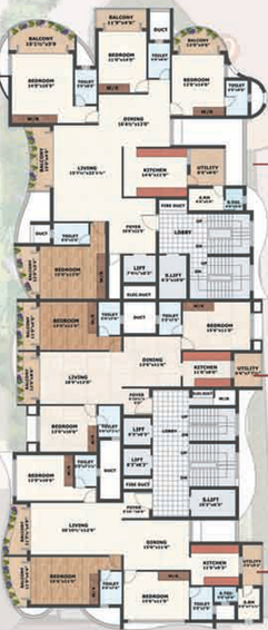 Floor Plan of Prince Courtyard in Egmore, Chennai - Image 135989