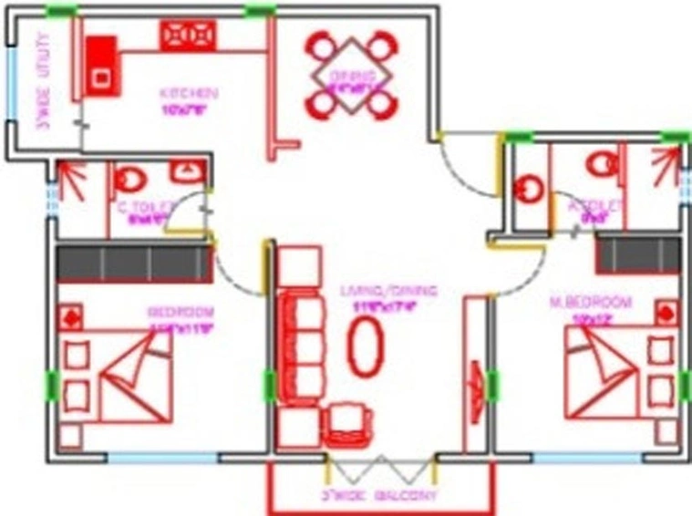 2 BHK Flat in DF Silverline Nest in Benson Town, Bangalore - Image 805844