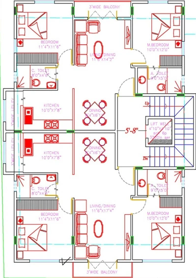 Floor Plan of DF Silverline Nest in Benson Town, Bangalore - Image 136050