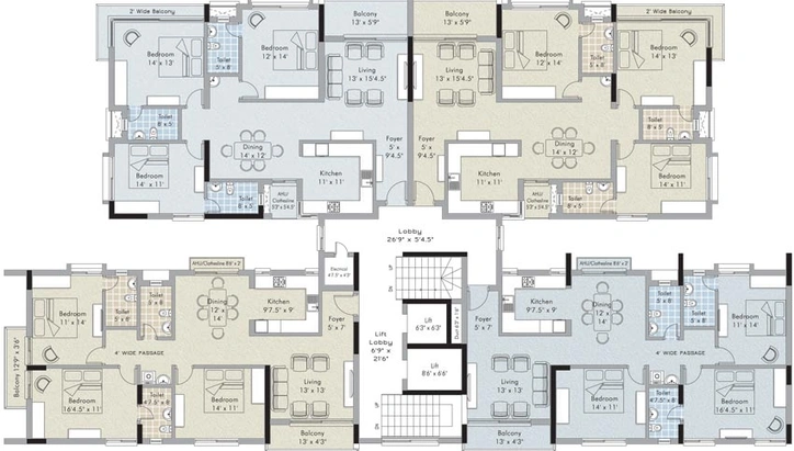 Floor Plan of Appaswamy Cerus in Virugambakkam, Chennai - Image 136059