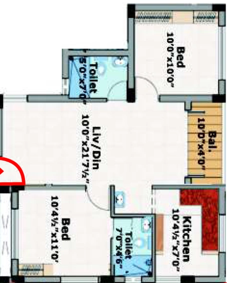 2 BHK Flat in Prince Village in Tondiarpet, Chennai - Image 805857
