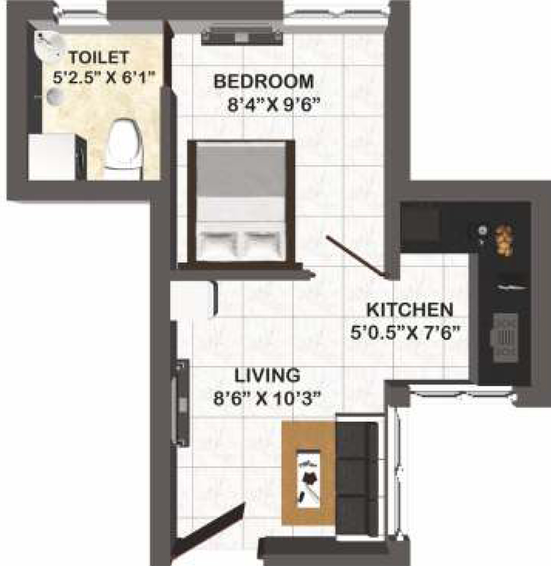 1 BHK Flat in Vijay Raja Exurb in Velachery, Chennai - Image 805865