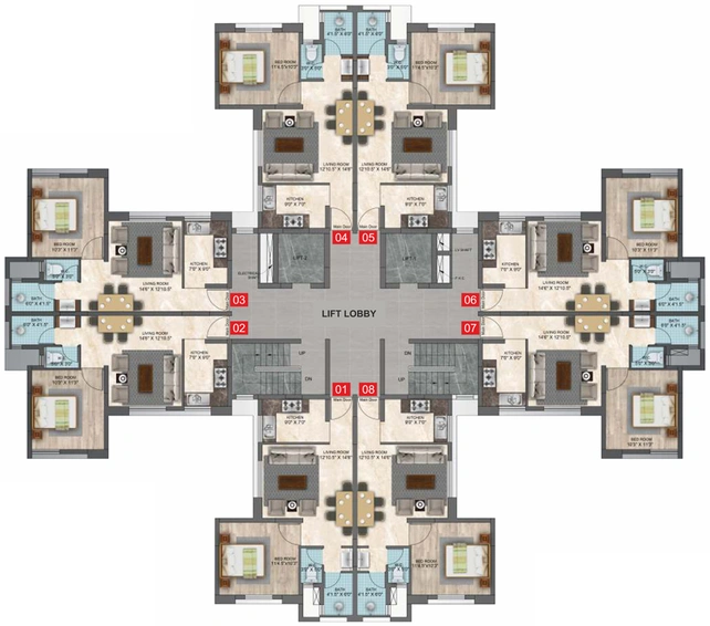 Floor Plan of Rainbow Ekanta in Perambur, Chennai - Image 136131