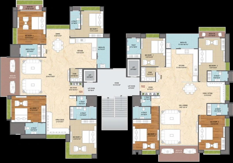 Floor Plan of MJ Lotus Heart in Dabholi, Surat - Image 92661