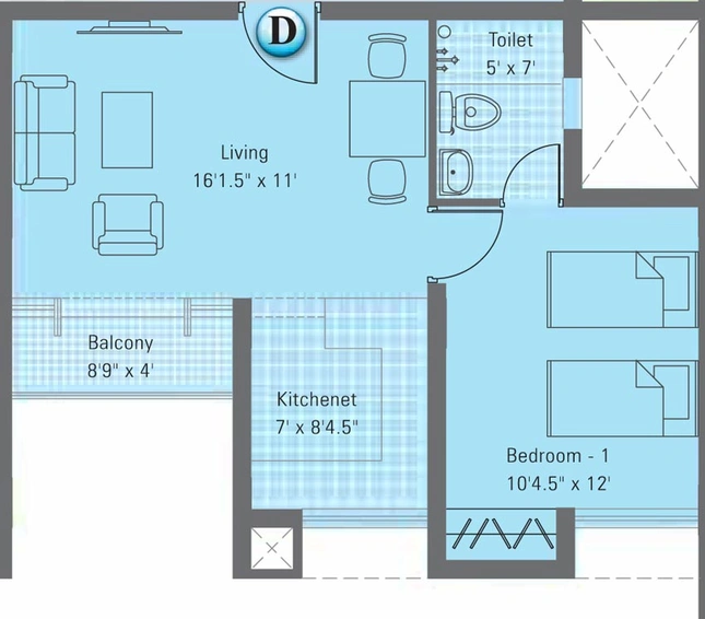 1 BHK Flat in Appaswamy Brooksdale in Pammal, Chennai - Image 805868