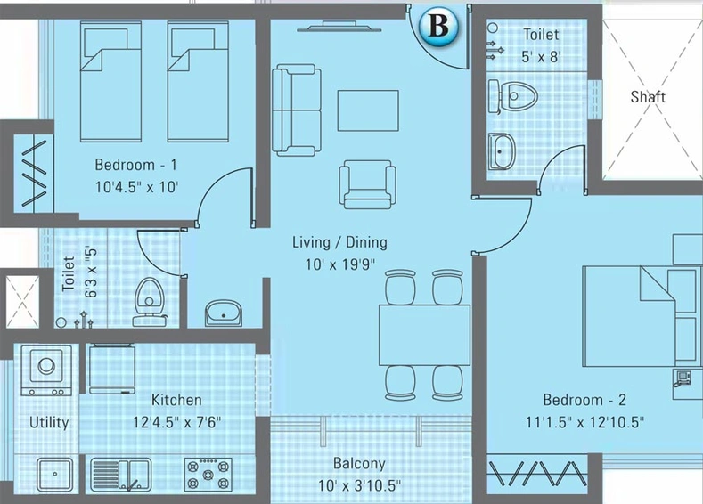 2 BHK Flat in Appaswamy Brooksdale in Pammal, Chennai - Image 805870