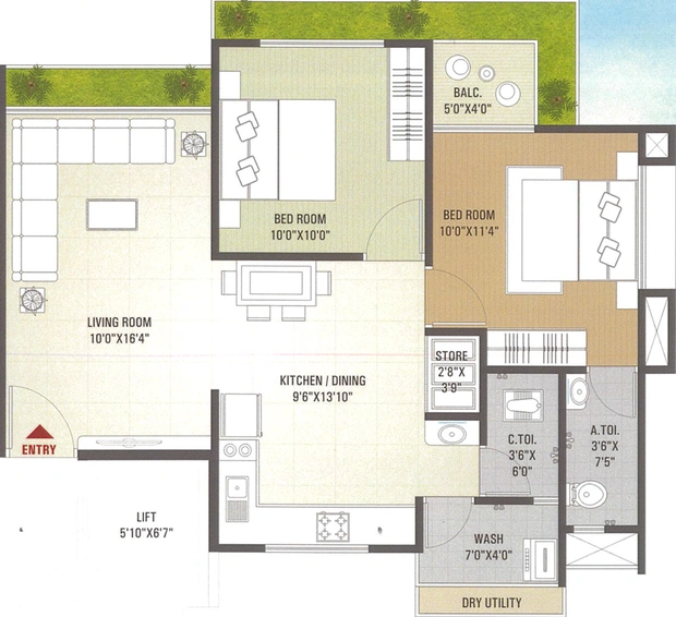 2 BHK Flat in Maruti Kailash Heights in Mota Varachha, Surat - Image 662290