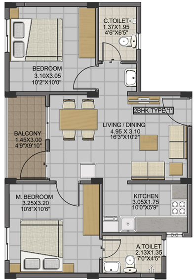 2 BHK Flat in Isha Anandham in Perungalathur, Chennai - Image 805933