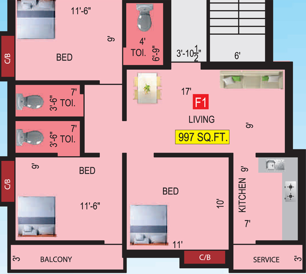 3 BHK Flat in VGK Mahitha in Tambaram, Chennai - Image 805935