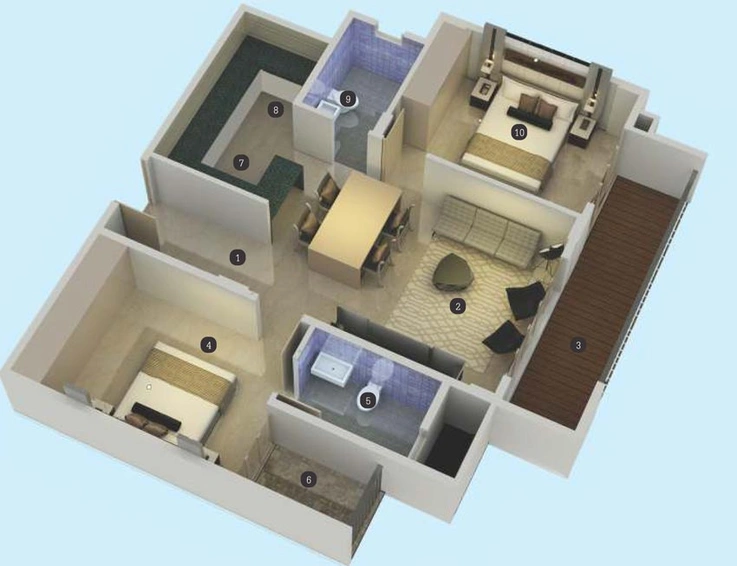 2 BHK Flat in SLV Skyhouses in Whitefield, Bangalore - Image 805943
