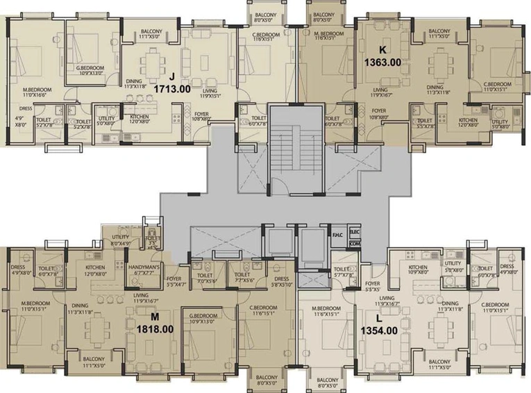 Floor Plan of Arya Hamsa Grande in JP Nagar, Bangalore - Image 136343