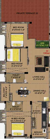 3 BHK Flat in Blue Bay Atlantic in Sembakkam, Chennai - Image 805969