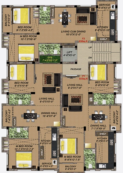 Floor Plan of Blue Bay Atlantic in Sembakkam, Chennai - Image 136377