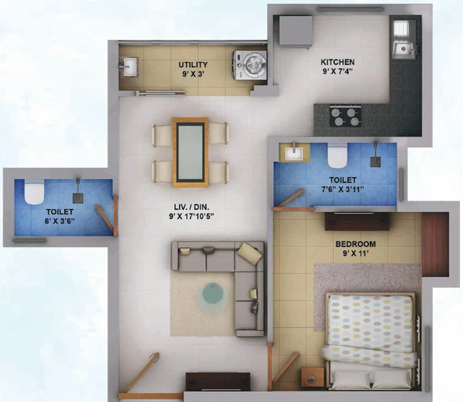 1 BHK Flat in Urban Tree Fantastic in Vanagaram, Chennai - Image 805970
